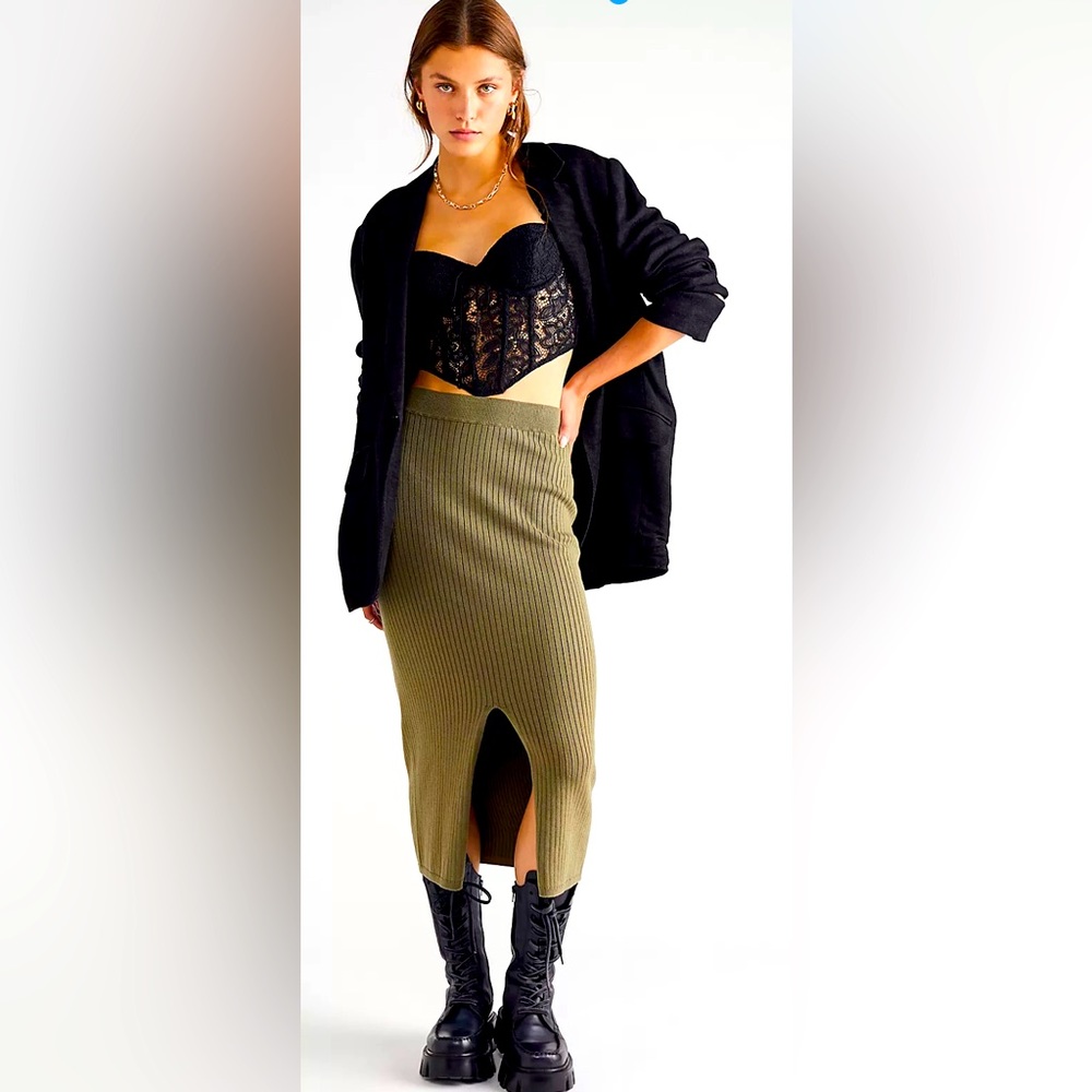Free People Skyline Midi Skirt XS